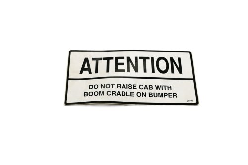 SCHWARZE ATTENTION! DO NOT RAISE CAB DECAL