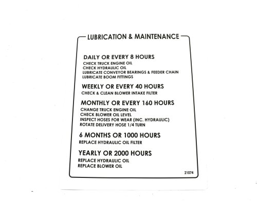 SCHWARZE DECAL LUBE AND MAINTENANCE DECAL