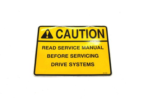 SCHWARZE CAUTION READ SERVICE MANUAL DECAL