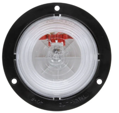 TRUCK-LITE CLEAR ROUND  BACK-UP LIGHT  BLACK FLANGE MOUNT 12V