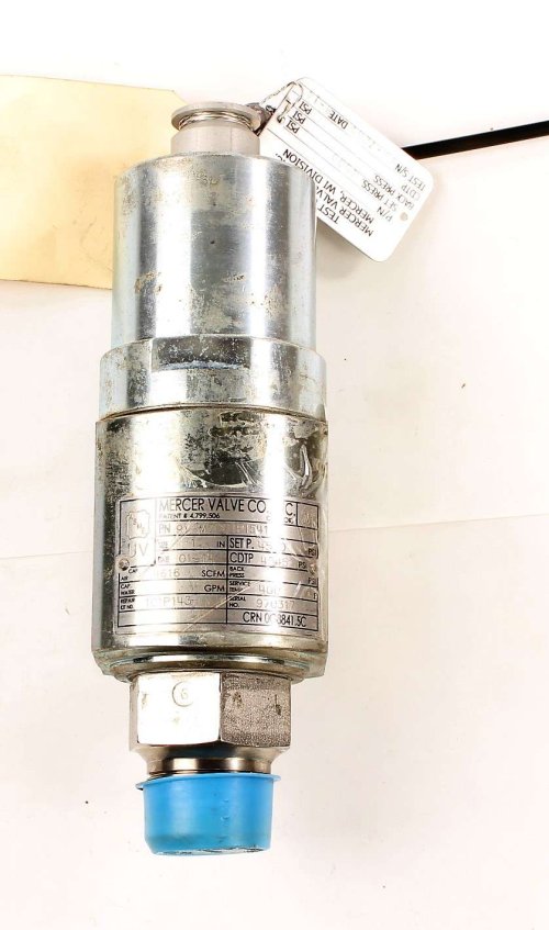 MERCER VALVE CO VALVE SAFETY REL 4500PSIG 3591