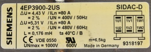 SIEMENS RESTRICTOR 3 PHASE 400V-480V/50HZ-60HZ