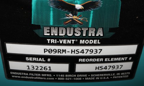 ENDUSTRA FILTER TRI-VENT FILTER SILENCER ASSEMBLY