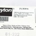 DAYTON ELECTRIC THERMOSTAT - LINE VOLTAGE 10 TO 100 DEG F SPDT