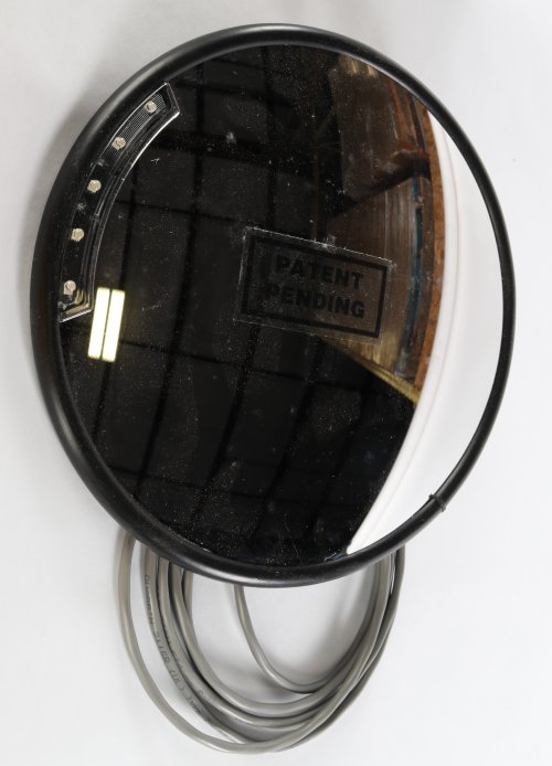 HADLEY CONVEX MIRROR-8in RND OFFSET LH W/INDICATOR