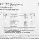 PARKER LSHT HYDR. MOTOR MAIN SHAFT  100 SERIES SEAL KIT