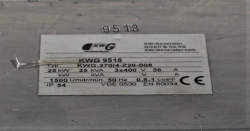 KW-GENERATOR GmbH  [KWG] ALTERNATOR 25kW 400V 50Hz 3PH