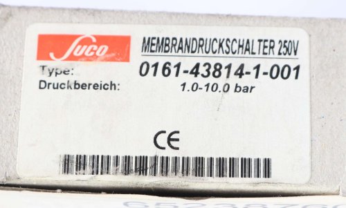 SUCO Robert Scheuffele GmbH PRESSURE SWITCH