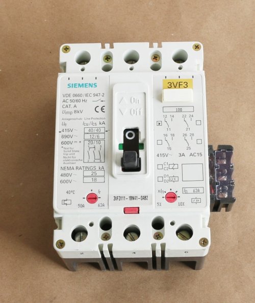 SIEMENS CIRCUIT BREAKER 50-63A 3-POLE