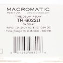 MACROMATIC INDUSTRIAL CONTROLS RELAY - TIME DELAY ADJUSTABLE 0.05 SEC TO 100 HR