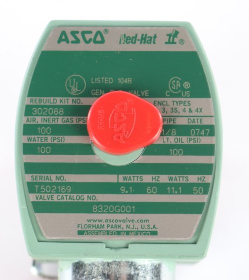 EMERSON - ASCO / JOUCOMATIC / REDHAT SOLENOID VALVE 3-WAY 1/8in NPT 120VAC