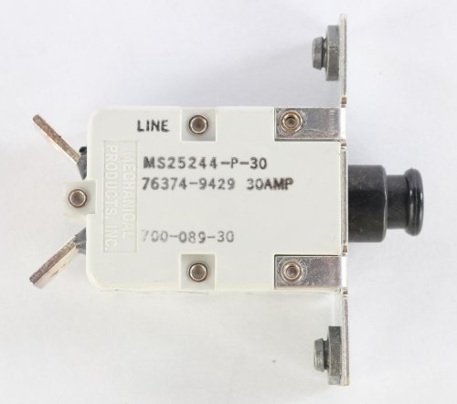 MECHANICAL PRODUCTS CO. 30A CIRCUIT BREAKER MILITARY STANARD #MS25244-P-30