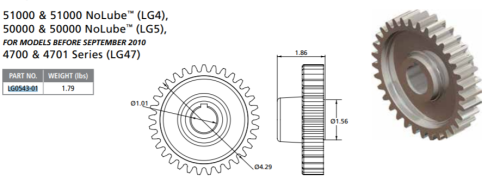 HOLLAND FIFTH WHEEL OUTPUT GEAR - DUCTILE BROACHED