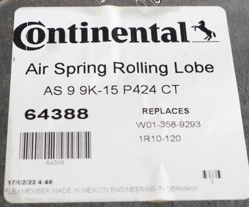 CONTINENTAL AG - CONTITECH/ELITE/GOODYEAR/ROULUNDS AIR SPRING ROLLING LOBE