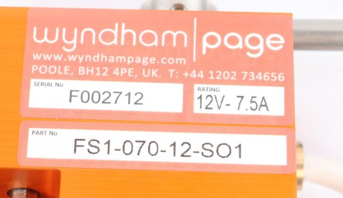 WYNDHAM PAGE SOLENOID BUTTERFLY VALVE-ENGINE EMERGENCY SHUTDOWN
