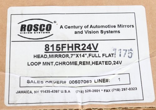 ROSCO HEAD MIRROR  7IN X 14IN LOOP MNT REM 24V HEATED