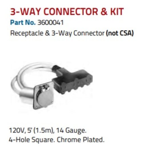 PHILLIPS & TEMRO HEAVY DUTY 3-WAY 5' 120V POWER CONNECTOR & KIT