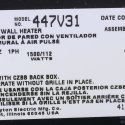 DAYTON ELECTRIC WALL HEATER 1500W 240V