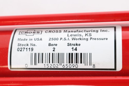 CROSS MFG HYDRAULIC CYLINDER STROKE 14 BORE 2