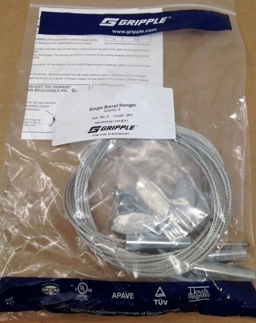 GRIPPLE HANGER BARREL-5FT BAG OF 5- SWL 100#