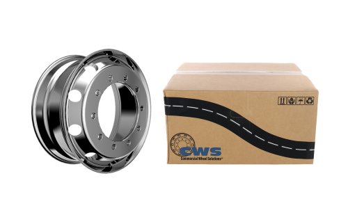 CWS 24.5X8.25 HUB PILOT HIGH LUSTER POLISH WHEEL