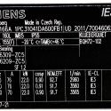 SIEMENS ELECTRIC MOTOR 22kW 200V 50/60Hz