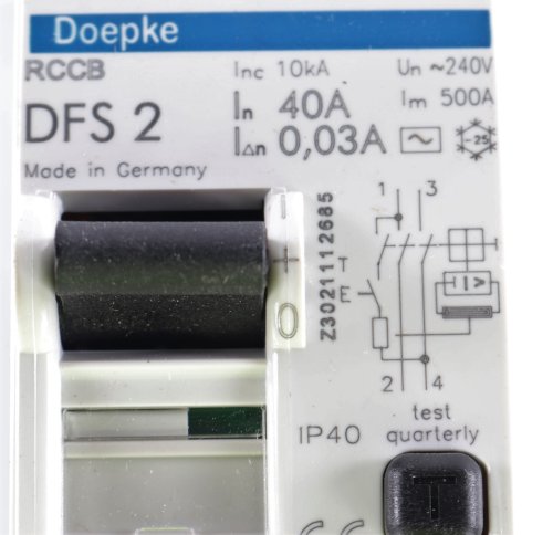DOEPKE 40A 2-POLE BREAKER RCCB