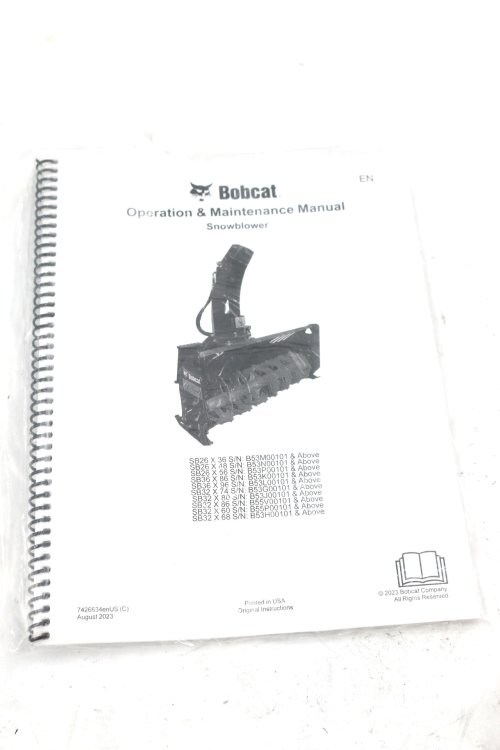 BOBCAT SNOWBLOWER OPERATION & MAINTENANCE MANUAL