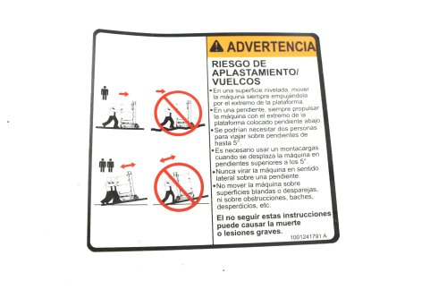 JLG DECAL - CRUSHING & TIPPING (SP