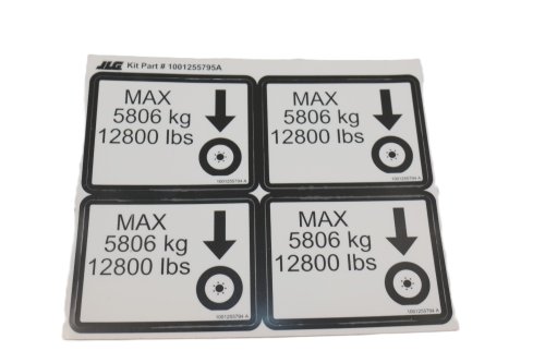 JLG DECAL - MAX TIRE LOAD KIT