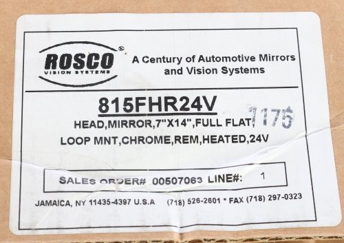 ROSCO/MIRROR LITE HEAD MIRROR  7IN X 14IN LOOP MNT REM 24V HEATED