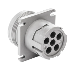 6 PIN RECEPTACLE THREADED REAR FLANGE