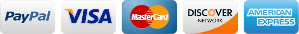 Visa, Mastercard, Amex, Discover, Paypal